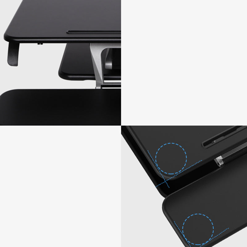 Rectangular Shaped Office Standing Desk Converter Wood in Black/White Clearhalo 'furn' 'furn_office_desk' 'Furniture' 'Office Desks' 'Office Furniture' 'office_desk' 7818908