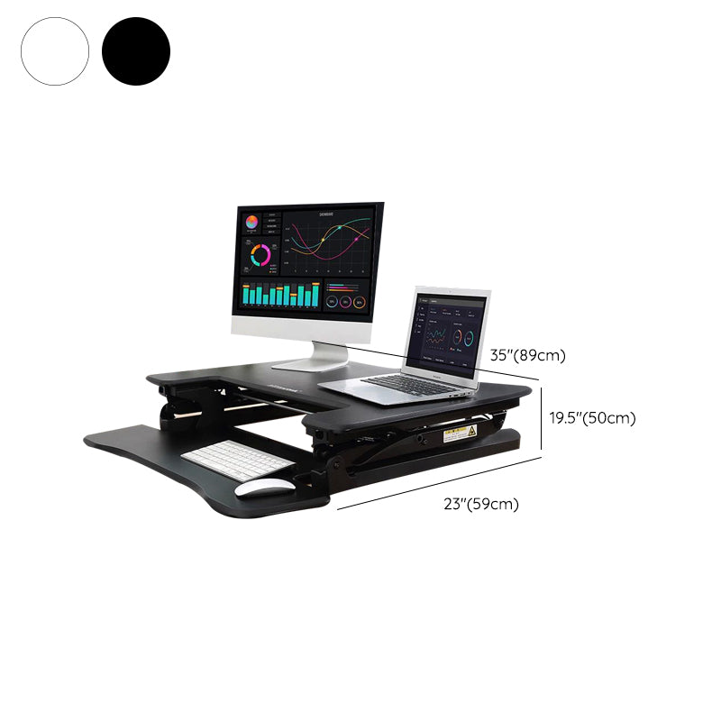 Rectangular Shaped Office Standing Desk Converter Wood in Black/White Clearhalo 'furn' 'furn_office_desk' 'Furniture' 'Office Desks' 'Office Furniture' 'office_desk' 7818913