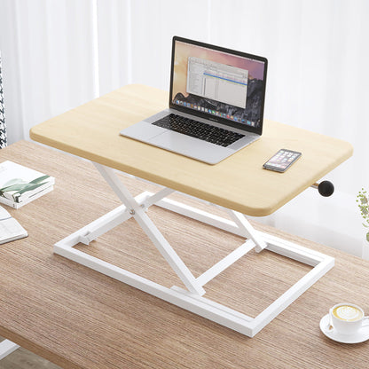 Convertitore rettangolare in piedi da scrivania pieghevole con gambe metalliche