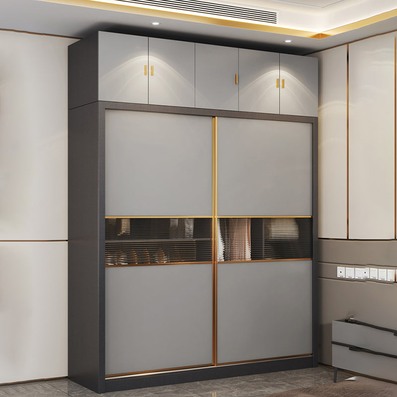 Gabinetto del guardaroba grigio con cassetto moderno armadio armadio per casa