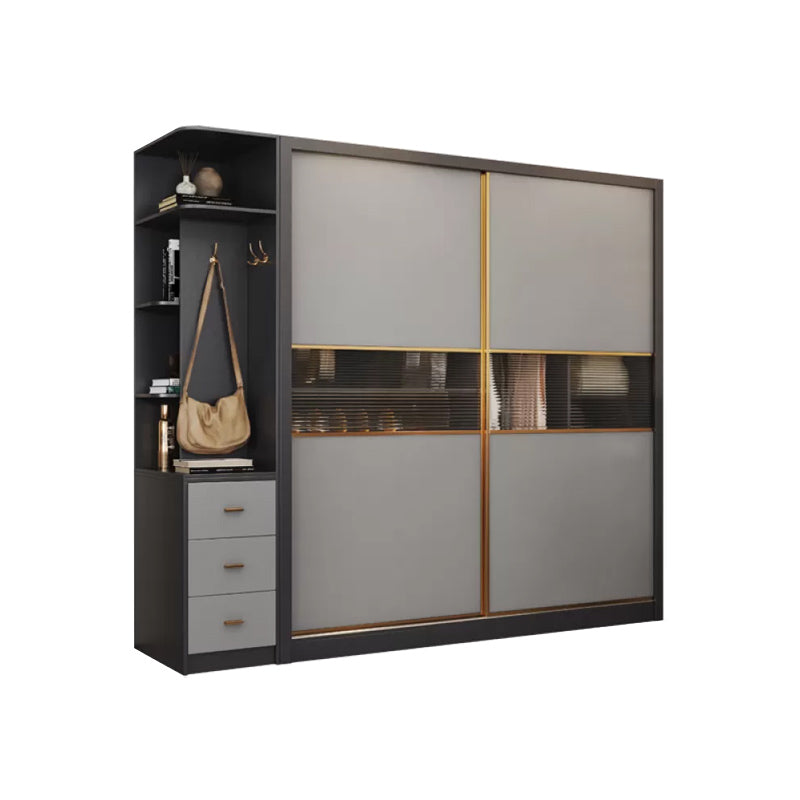 Gabinetto del guardaroba grigio con cassetto moderno armadio armadio per casa