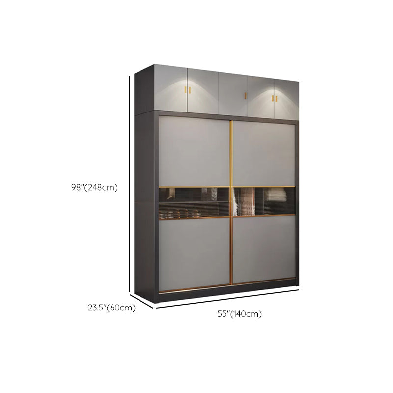 Gabinetto del guardaroba grigio con cassetto moderno armadio armadio per casa