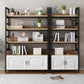 Modern Open Back Shelf Bookcase with Cabinets for Home Office Clearhalo 'Bookcases' 'furn' 'furn_bookcases' 'Furniture' 'Office Furniture' 7819300