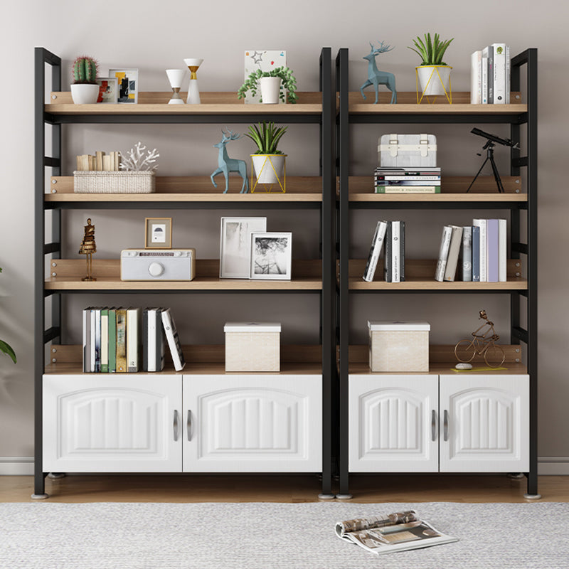 Modern Open Back Shelf Bookcase with Cabinets for Home Office Clearhalo 'Bookcases' 'furn' 'furn_bookcases' 'Furniture' 'Office Furniture' 7819300