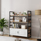 Modern Open Back Shelf Bookcase with Cabinets for Home Office Clearhalo 'Bookcases' 'furn' 'furn_bookcases' 'Furniture' 'Office Furniture' 7819301