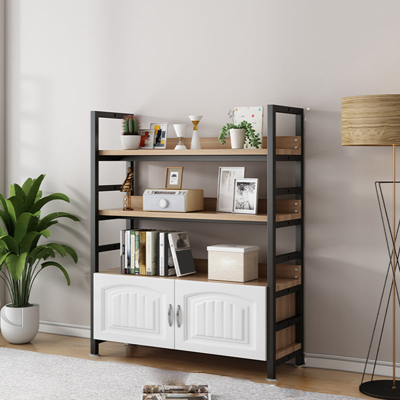 Modern Open Back Shelf Bookcase with Cabinets for Home Office Clearhalo 'Bookcases' 'furn' 'furn_bookcases' 'Furniture' 'Office Furniture' 7819301