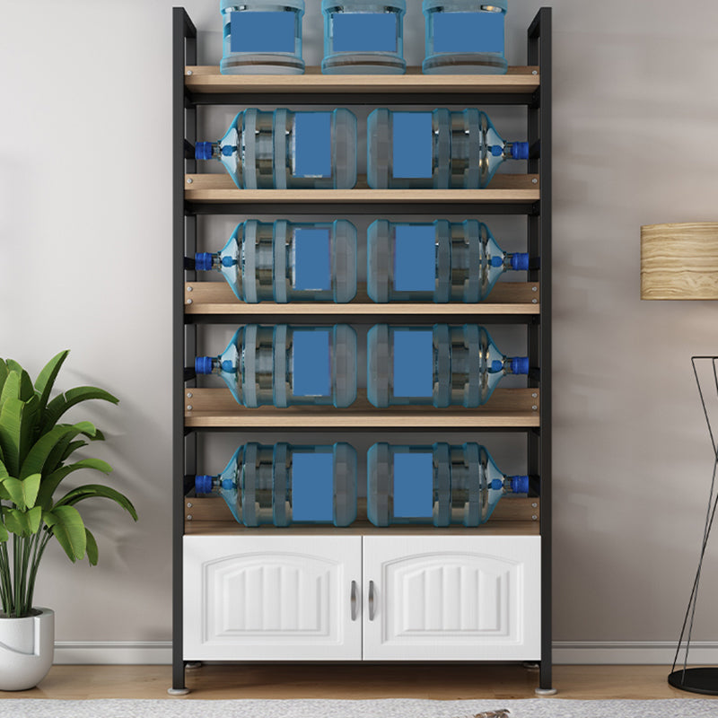 Modern Open Back Shelf Bookcase with Cabinets for Home Office Clearhalo 'Bookcases' 'furn' 'furn_bookcases' 'Furniture' 'Office Furniture' 7819303