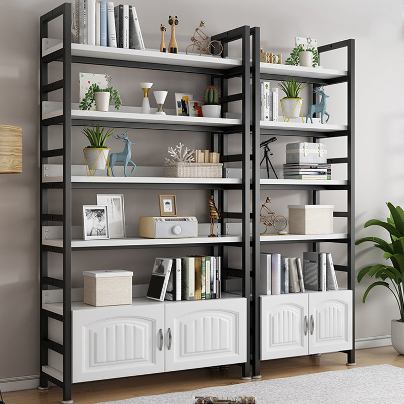 Modern Open Back Shelf Bookcase with Cabinets for Home Office Clearhalo 'Bookcases' 'furn' 'furn_bookcases' 'Furniture' 'Office Furniture' 7819306