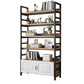 Modern Open Back Shelf Bookcase with Cabinets for Home Office Clearhalo 'Bookcases' 'furn' 'furn_bookcases' 'Furniture' 'Office Furniture' 7819307