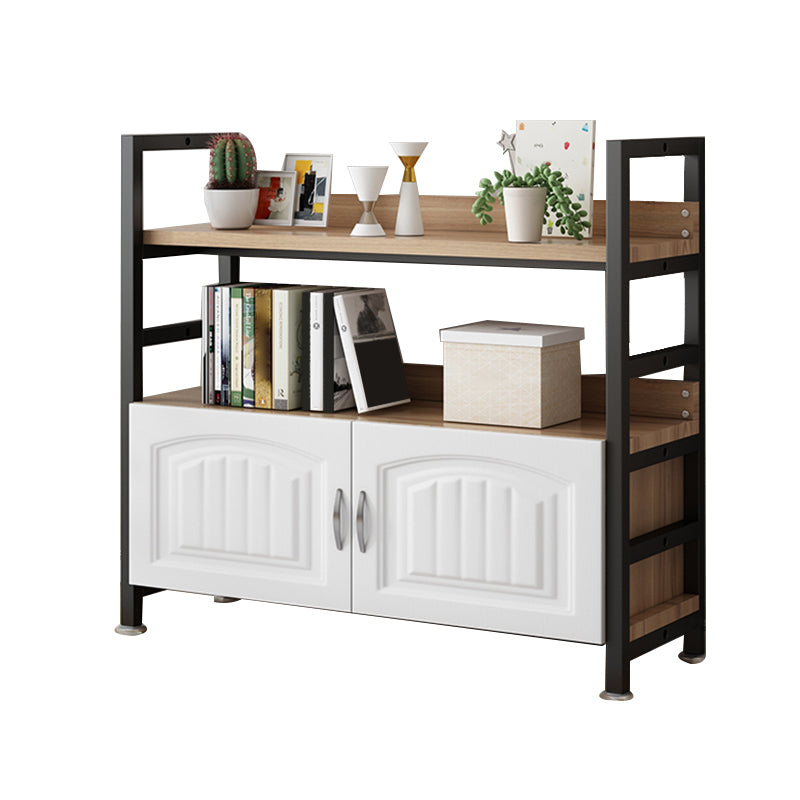 Modern Open Back Shelf Bookcase with Cabinets for Home Office Clearhalo 'Bookcases' 'furn' 'furn_bookcases' 'Furniture' 'Office Furniture' 7819312