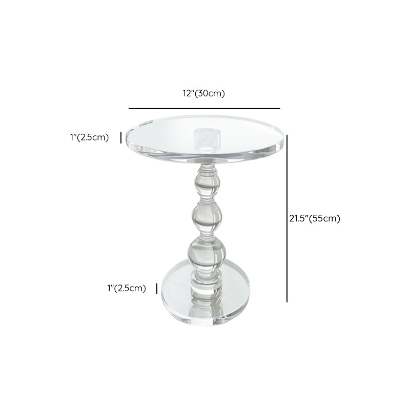 Plastic Round Side End Table Pedestal End Table for Living Room