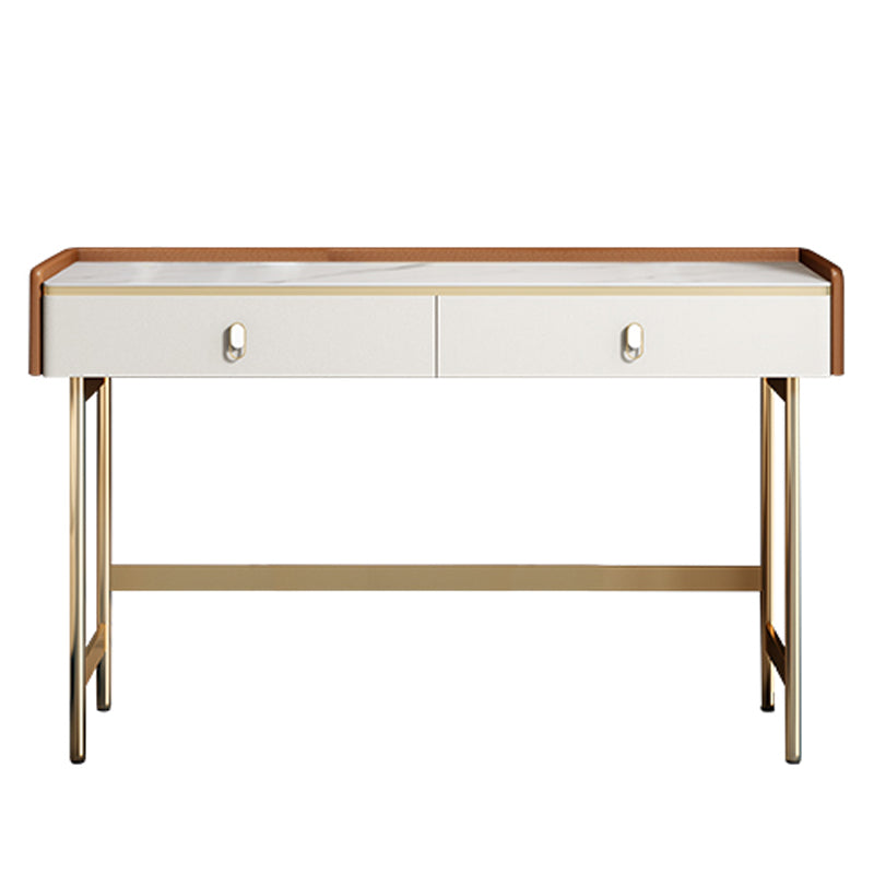 Coiffeuse de vanité miroir en bois à chambre blanche contemporaine