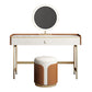 Coiffeuse de vanité miroir en bois à chambre blanche contemporaine