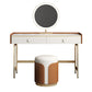 Coiffeuse de vanité miroir en bois à chambre blanche contemporaine