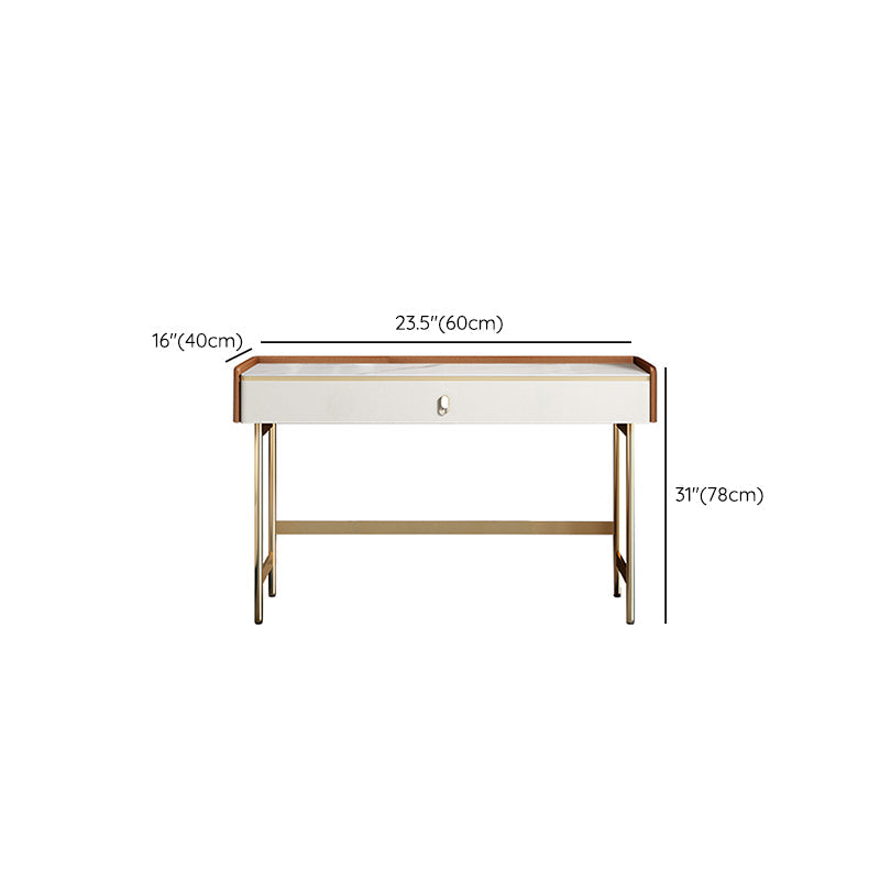 Coiffeuse de vanité miroir en bois à chambre blanche contemporaine