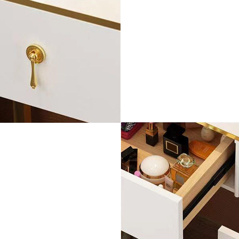 Metalic Glam Bedroom Iluminado Mirror de 4 cajones Cajero tocador de tocador