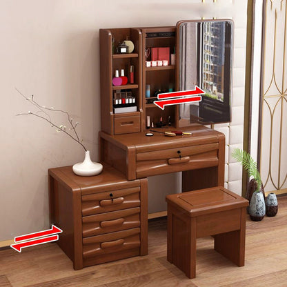 Mirador de dormitorio de tradiciones de madera maciza con tocador de cajones