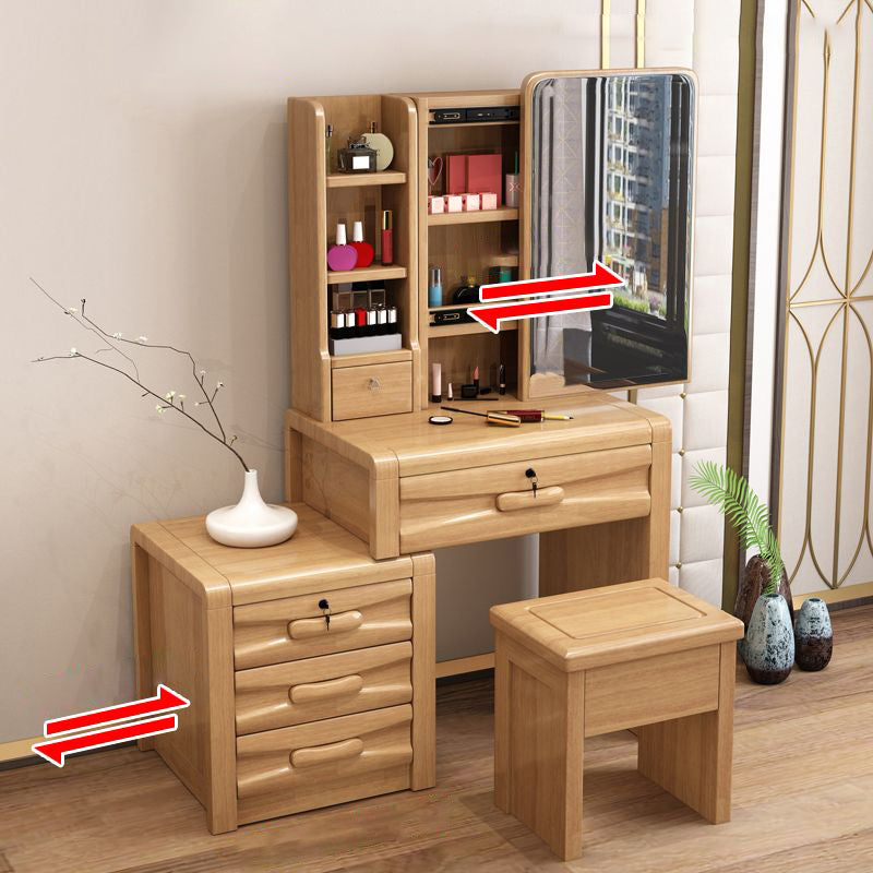 Mirador de dormitorio de tradiciones de madera maciza con tocador de cajones