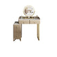 Mirror iluminado metálico glamoroso con tocador de maquillaje de dormitorio de cajón
