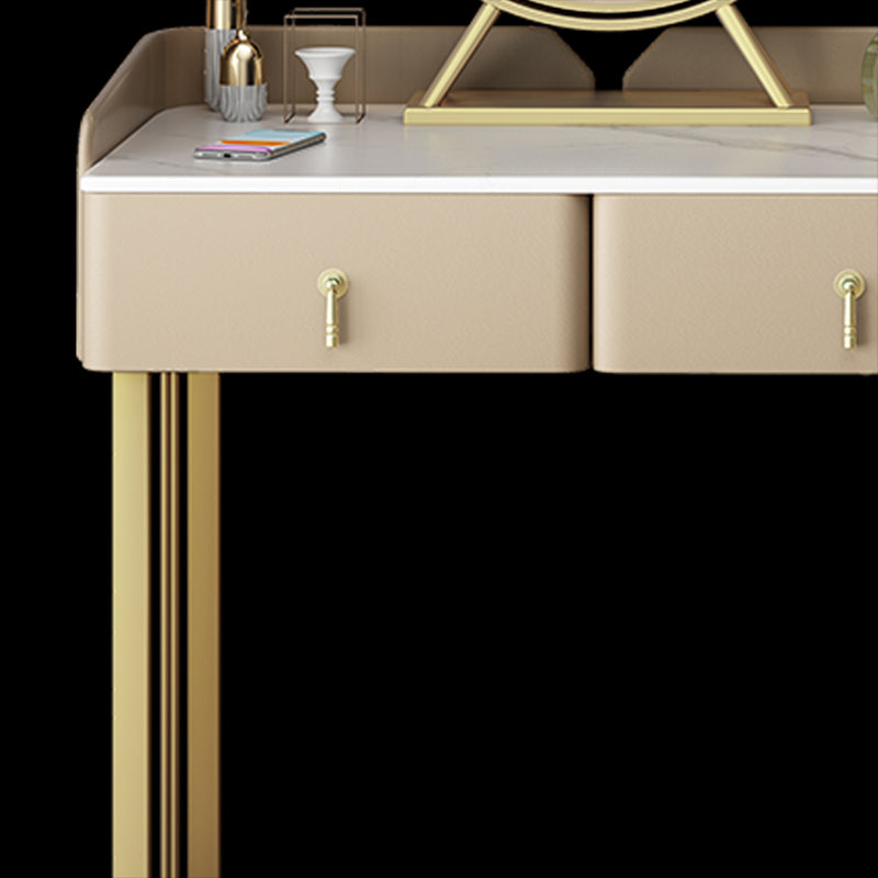 Mirror iluminado metálico glamoroso con tocador de maquillaje de dormitorio de cajón