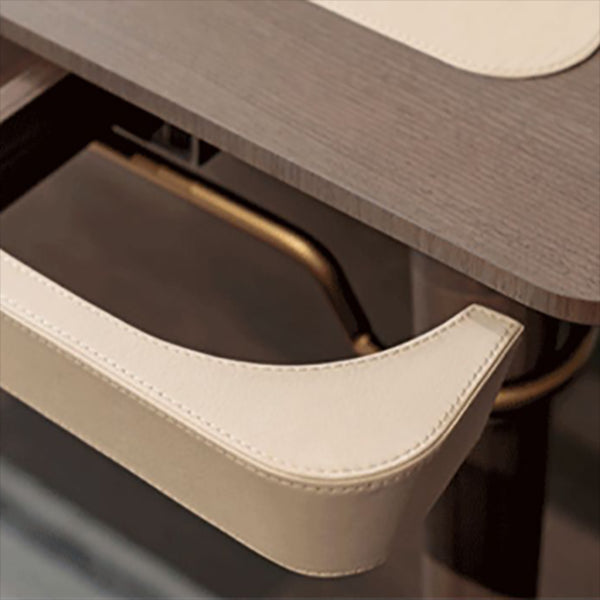 Traditional Brown With Stool Bedroom Mirror Vanity Dressing Table Clearhalo 'Bedroom Furniture' 'furn' 'furn_makeup_vanities' 'Furniture' 'Makeup Vanities' 'makeup_vanities' 7821665