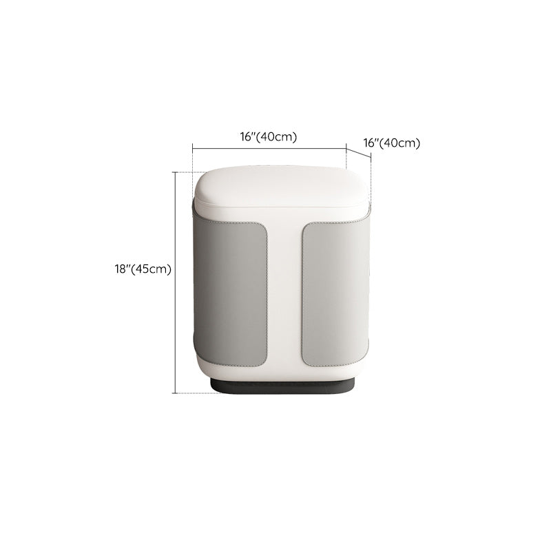 Contemporáneo con cajón de cuero de cuero gris iluminado espejo de cajón tocador