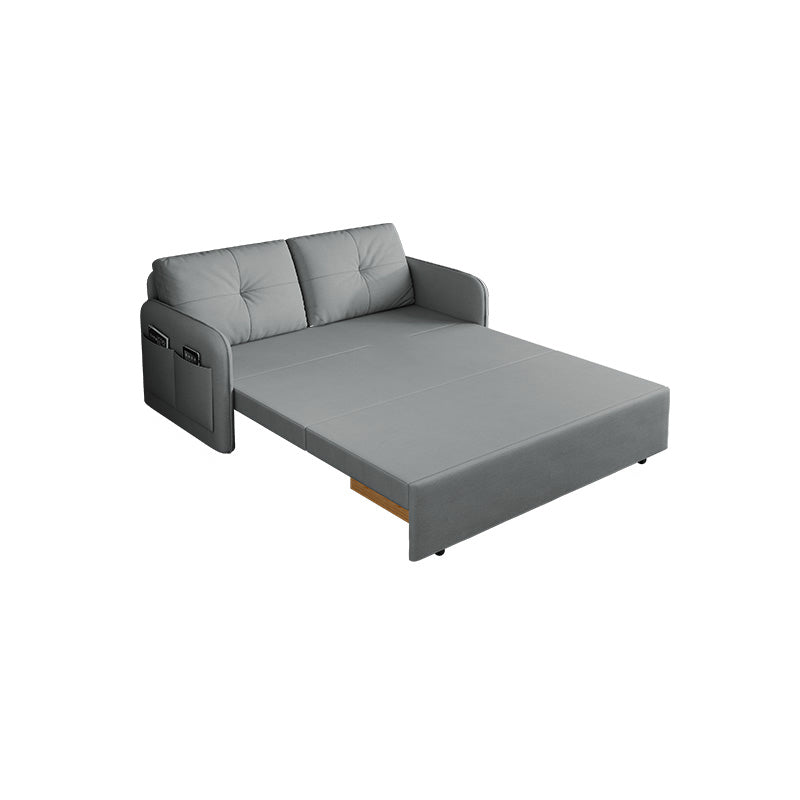 Divano dormiente in pelle finto pieghevole con spazio di archiviazione 35,43 "grigio