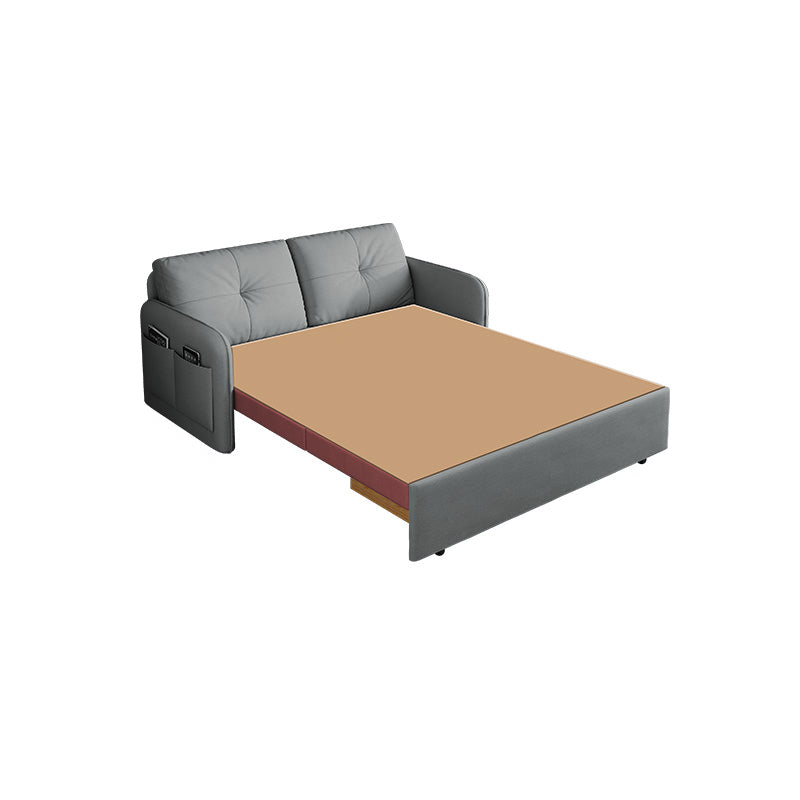 Canapé-lit en faux cuir pliable avec rangement 35,43 "gris haut