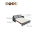 Foldable Faux leather Sleeper Sofa with Storage 35.43" High Gray