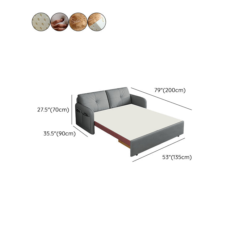 Canapé-lit en faux cuir pliable avec rangement 35,43 "gris haut