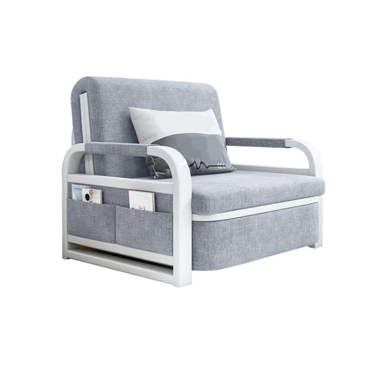 Foldable Linen Sleeper Sofa with Storage 30.7" Wide Gray Contemporary Storage Not Included