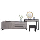 Gray Modern Wooden with Drawer Lighted Mirror Bedroom Vanity Table Makeup Vanity & Mirror & Stools Clearhalo 'Bedroom Furniture' 'furn' 'furn_makeup_vanities' 'Furniture' 'Makeup Vanities' 'makeup_vanities' 7821844