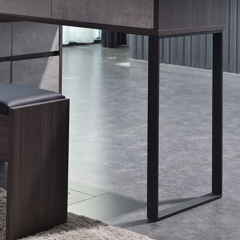 Gray Modern Wooden with Drawer Lighted Mirror Bedroom Vanity Table Clearhalo 'Bedroom Furniture' 'furn' 'furn_makeup_vanities' 'Furniture' 'Makeup Vanities' 'makeup_vanities' 7821847