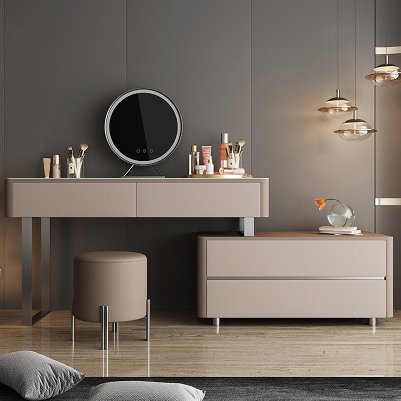 Glam met lade verlichte spiegel slaapkamer lederen kaptafel