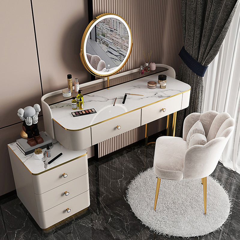 Glam houten met lade slaapkamer verlichte spiegel make-up ijdelheid
