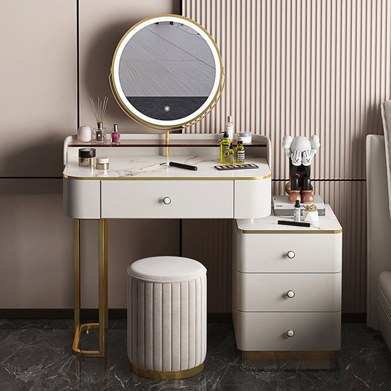 Glam houten met lade slaapkamer verlichte spiegel make-up ijdelheid