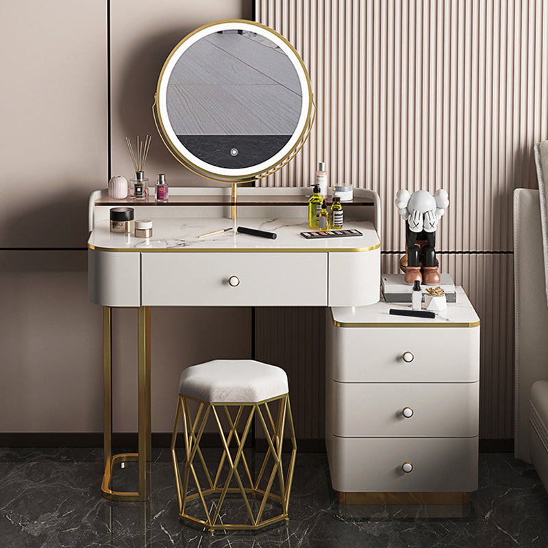 Glam houten met lade slaapkamer verlichte spiegel make-up ijdelheid