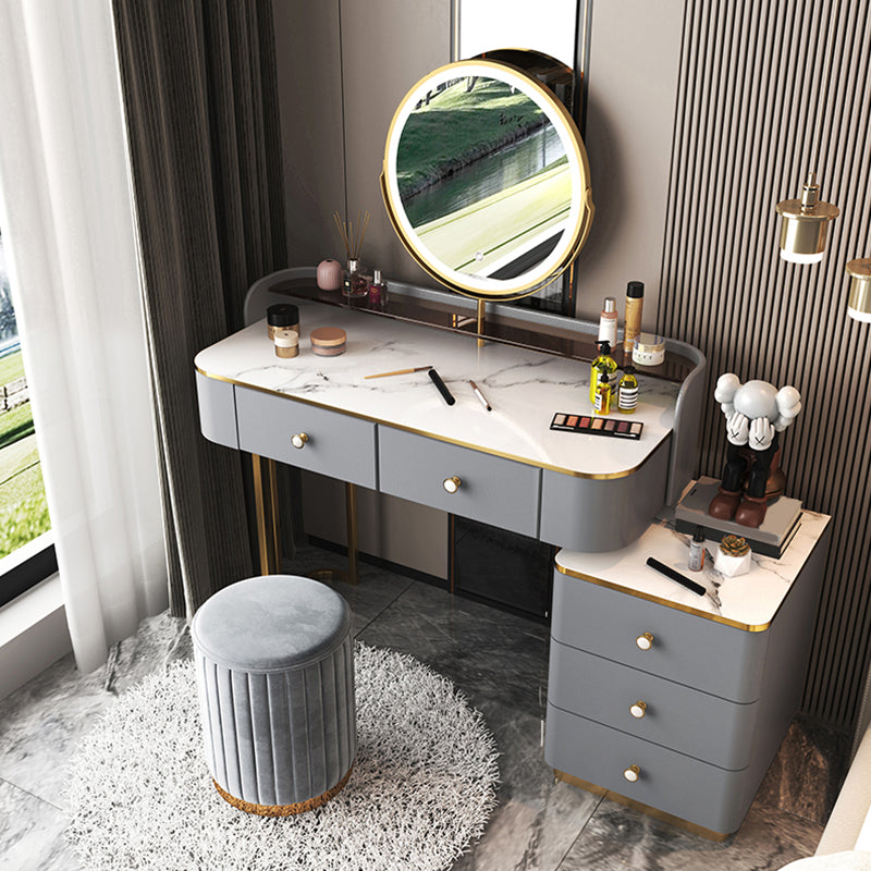 Glam houten met lade slaapkamer verlichte spiegel make-up ijdelheid