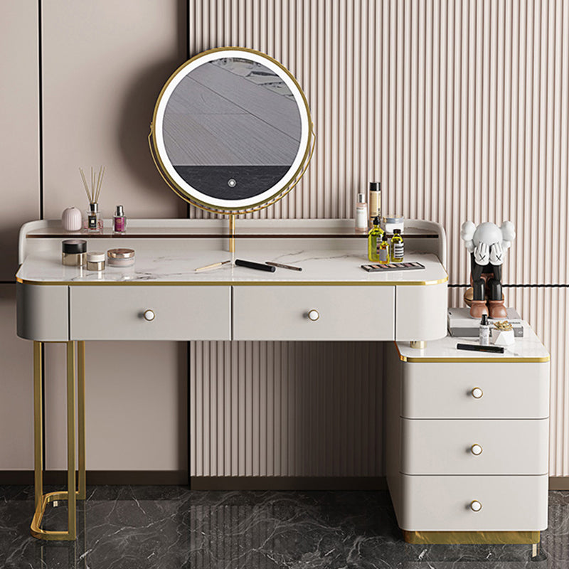 Glam houten met lade slaapkamer verlichte spiegel make-up ijdelheid