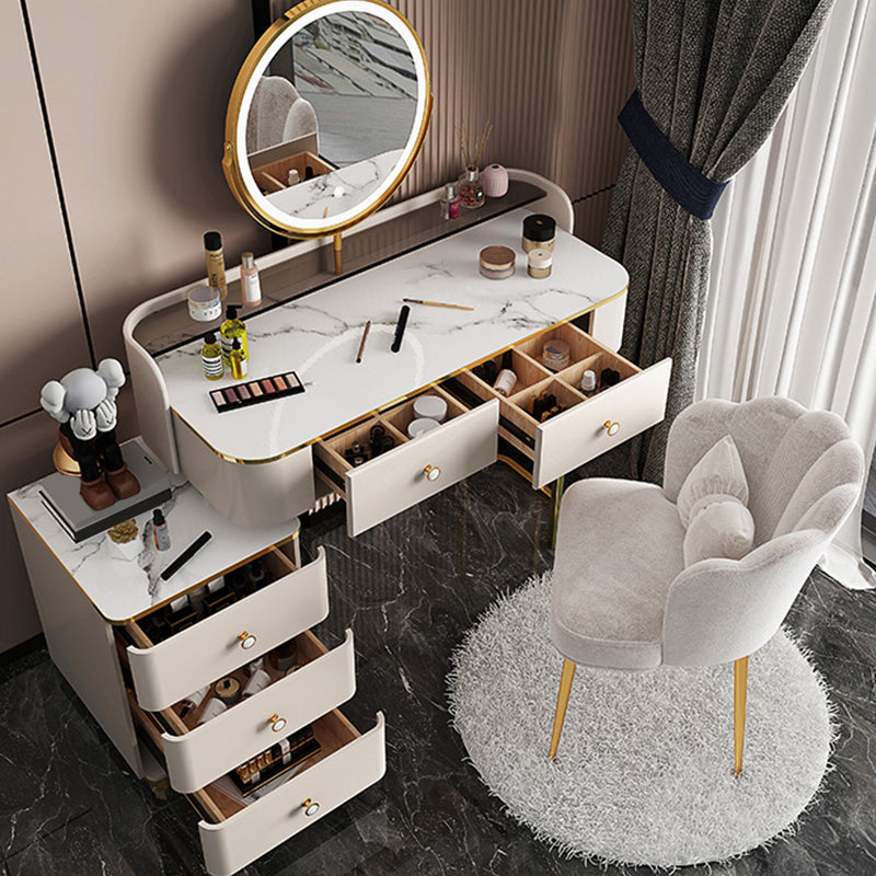 Glam houten met lade slaapkamer verlichte spiegel make-up ijdelheid