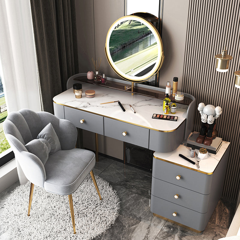 Glam houten met lade slaapkamer verlichte spiegel make-up ijdelheid