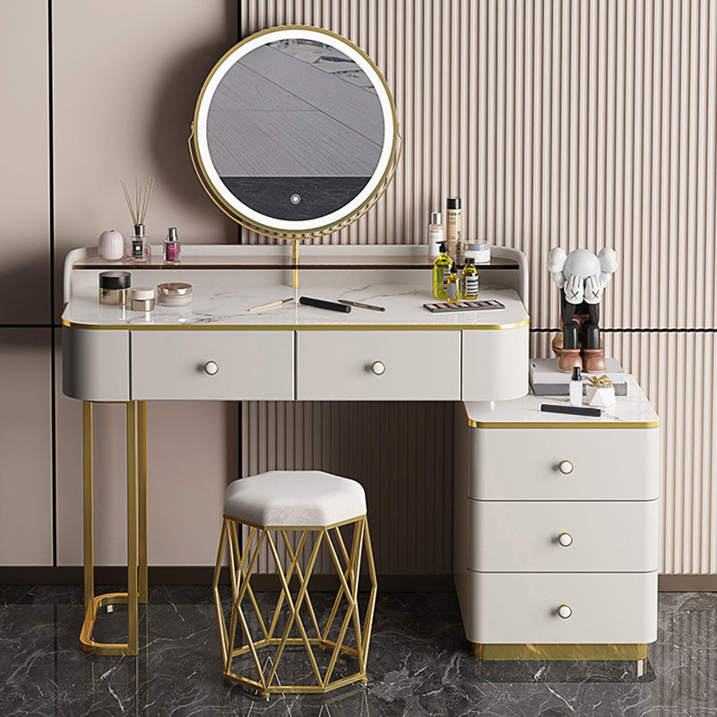 Glam houten met lade slaapkamer verlichte spiegel make-up ijdelheid