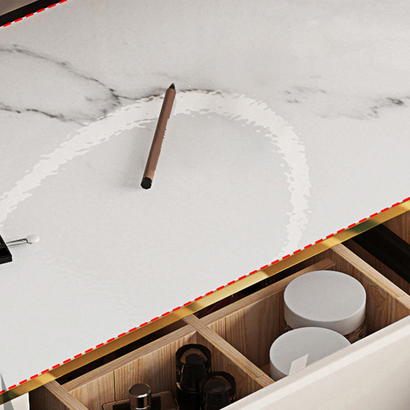 Glam houten met lade slaapkamer verlichte spiegel make-up ijdelheid