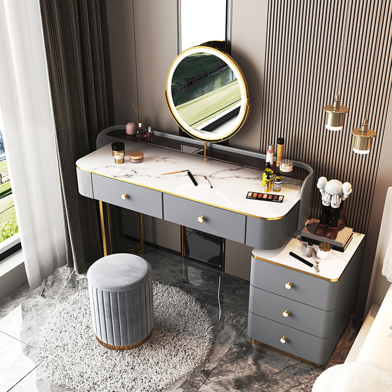 Glam houten met lade slaapkamer verlichte spiegel make-up ijdelheid