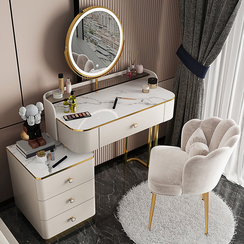 Glam houten met lade slaapkamer verlichte spiegel make-up ijdelheid