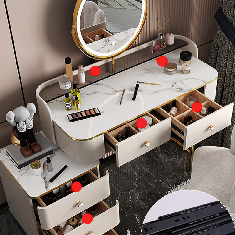 Glam houten met lade slaapkamer verlichte spiegel make-up ijdelheid