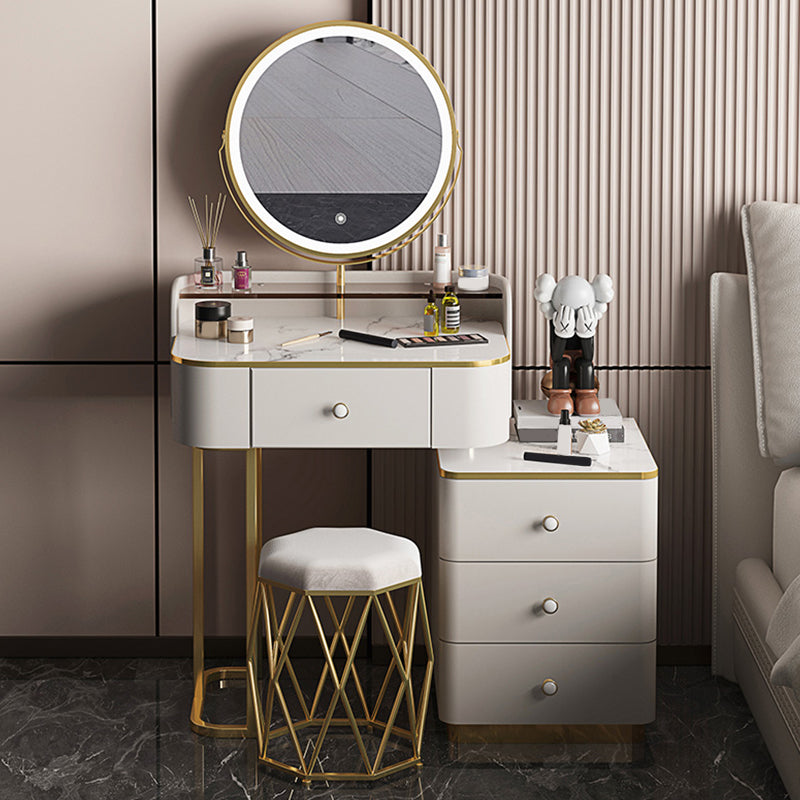 Glam houten met lade slaapkamer verlichte spiegel make-up ijdelheid