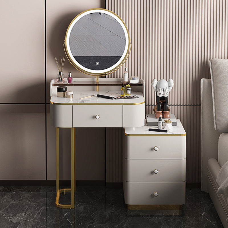 Glam houten met lade slaapkamer verlichte spiegel make-up ijdelheid