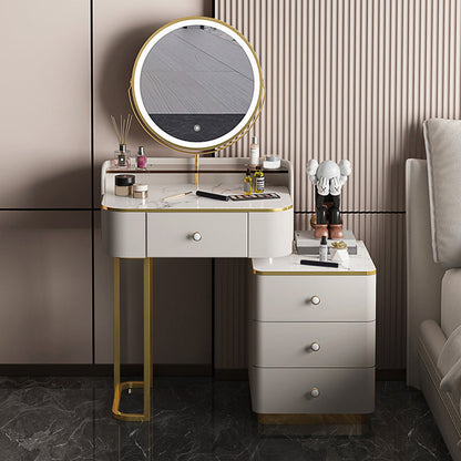 Glam houten met lade slaapkamer verlichte spiegel make-up ijdelheid