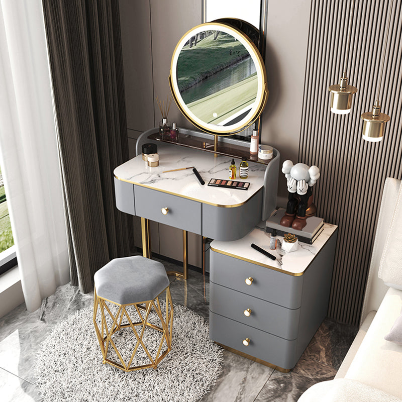 Glam houten met lade slaapkamer verlichte spiegel make-up ijdelheid